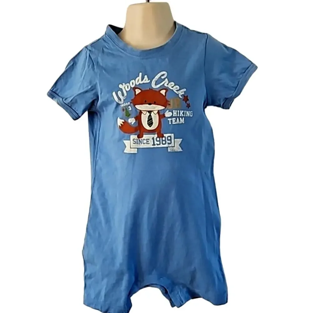 Place Boys Romper One Piece Woods Creek Hiking Team Fox Graphic Size 24 Months